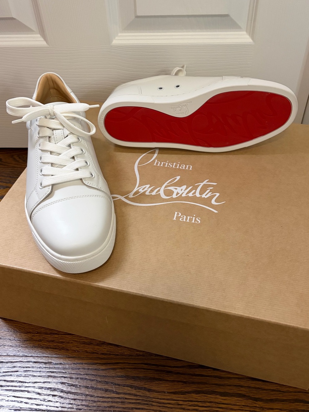 Christian Louboutin Vieira Flat Calf Sneakers – Bianco – Size EU 38 - NEW